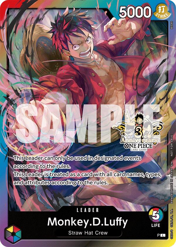 Monkey.D.Luffy (Torneo 3er Aniversario Pack 3 Hermanos) [Continuando Su Voluntad: Cartas del Torneo 3er Aniversario]