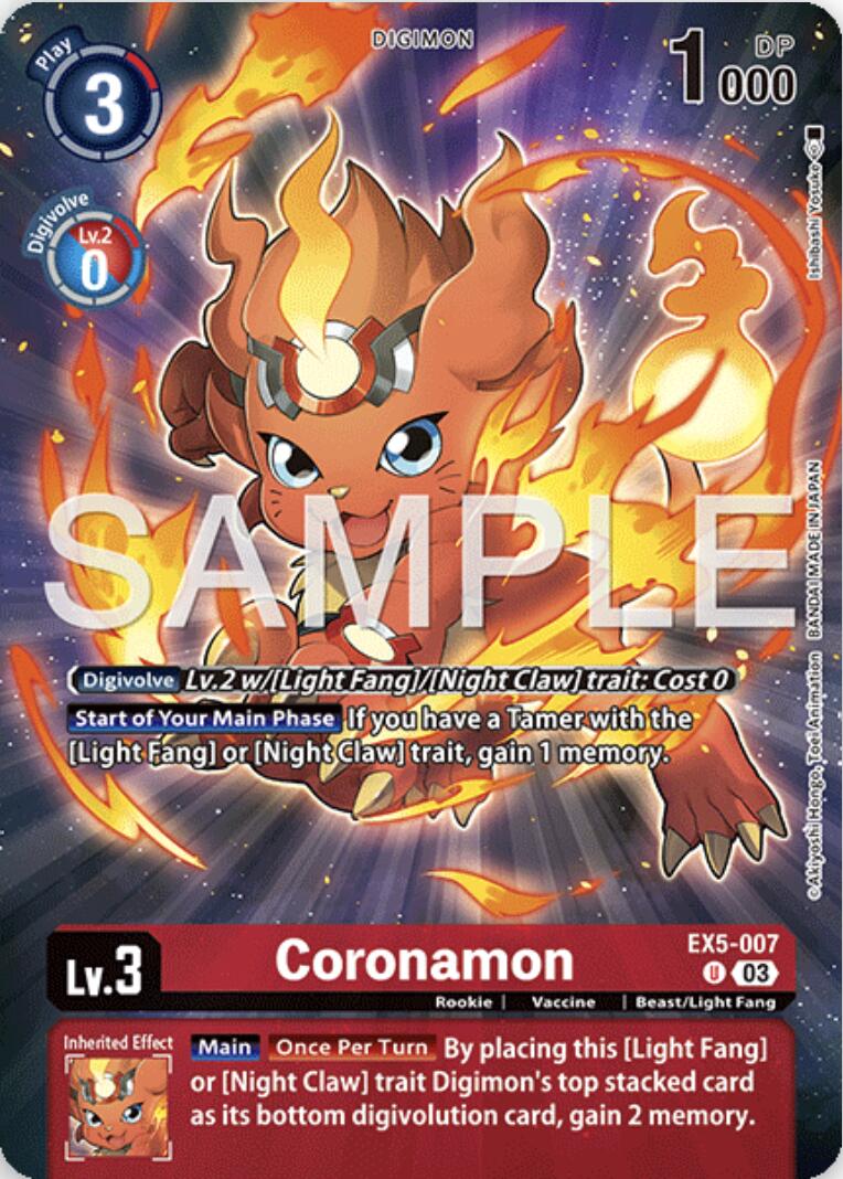 Coronamon [EX5-007] (Digimon Story: Time Stranger Édition Collector) [Animal Colosseum]