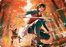 Jet, carte d'art du Chef rebelle (Symbole Planeswalker estampillé or) [Série d'art Avatar: The Last Airbender]