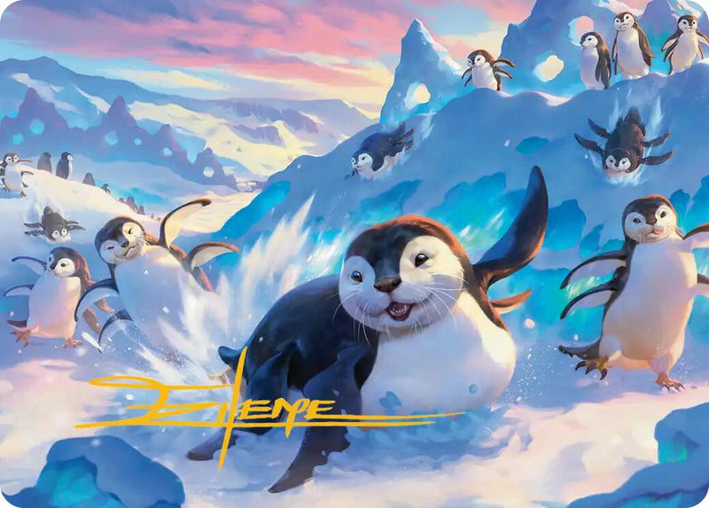 Carte d'art Loutre-Manchot (Signature estampée or) [Série d'art Avatar : Le Dernier Maître de l'Air]