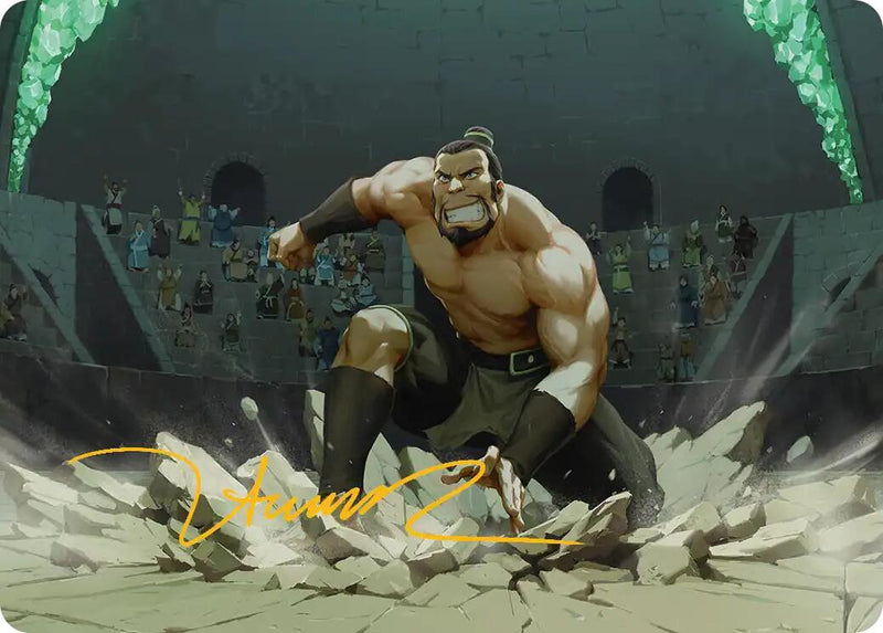 La roca, lista para la acción. Tarjeta de arte (firma estampada en oro) [Avatar: The Last Airbender Art Series]