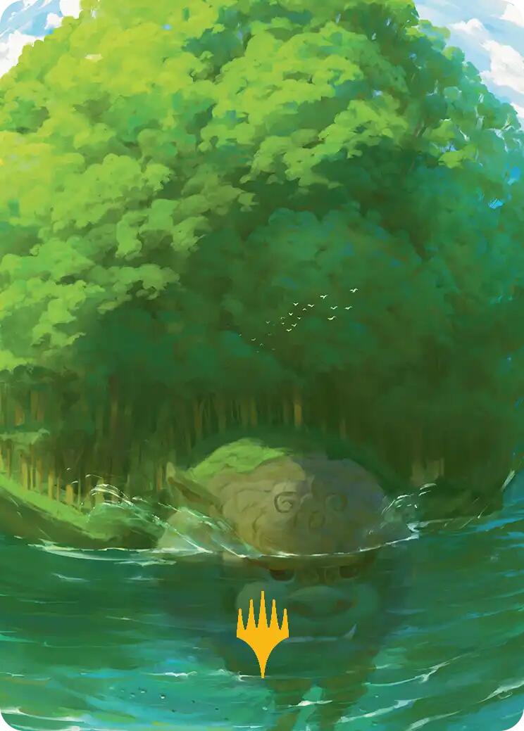 Carta de arte del bosque (símbolo de Planeswalker estampado en oro) [Serie de arte de Avatar: The Last Airbender]