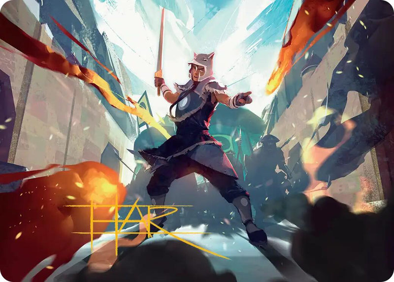 Sokka, tacticien tenace Carte artistique (Signature estampée or) [Série artistique Avatar : Le dernier maître de l'air]