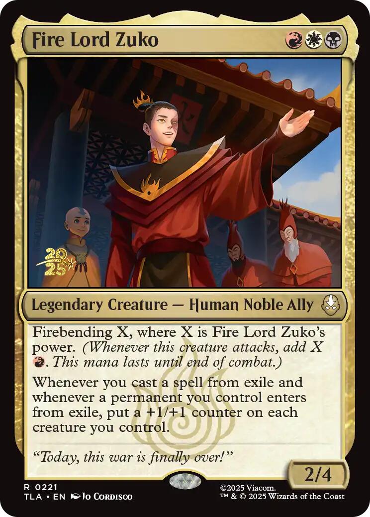 Señor del Fuego Zuko [Cartas de prelanzamiento de Avatar: La Leyenda de Aang]