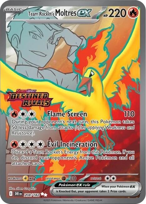 Moltres ex du Conseil 4 (208/182) (Tampon Destined Rivals) [Cartes diverses]