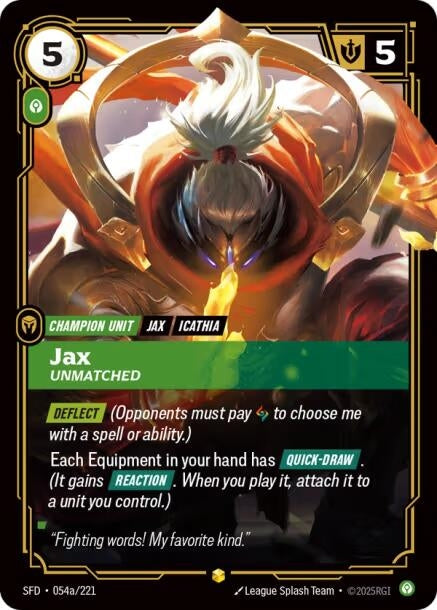 Jax - Unmatched (Alternate Art) (054a/221) (SPF)