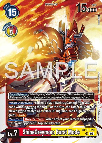 ShineGreymon: Modo Ráfaga [BT13-020] [Advanced Booster Digimon Generation]