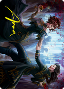 Celebrantes de Falkenrath 1 Art Card (Firma con Sello Dorado) [Innistrad: Voto Carmesí Art Series]