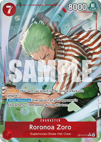 Roronoa Zoro (OP14-015) (Art alternatif) [Les Sept Mers Azur]