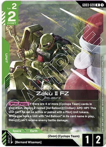Image for Zaku II FZ (GD03-020) (GD03) - Gundam Card Game