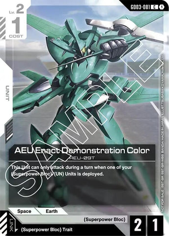 Image for AEU Enact Demonstration Color (Store Tournament Participant Pack 03) (GD03-081) (GCG-PR) - Gundam Card Game
