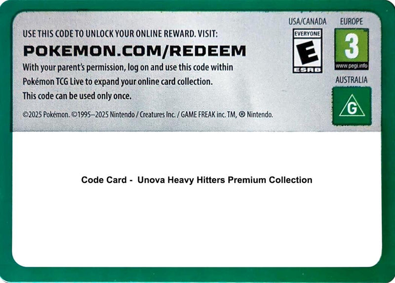 Image for Code Card - Unova Heavy Hitters Premium Collection - Pokemon
