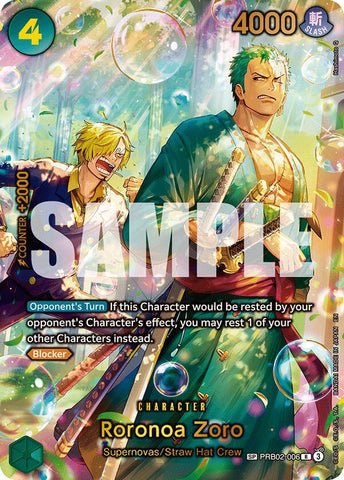 Roronoa Zoro (PRB02-006) (SP) (Arte Alternativo) [Los Siete Mares Azules]