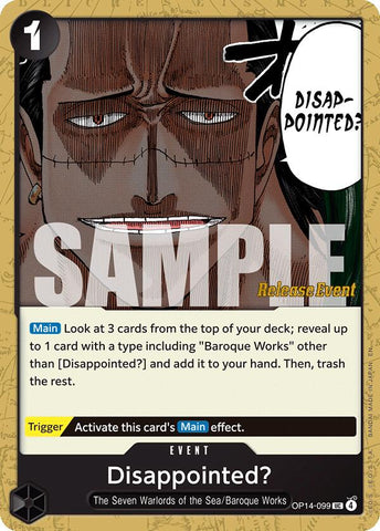 ¿Decepcionado? [Las siete cartas del evento de lanzamiento de The Azure Sea]