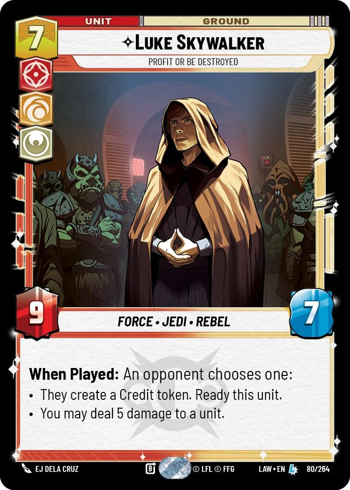 Image for Luke Skywalker - Profit or Be Destroyed - Star Wars: Unlimited