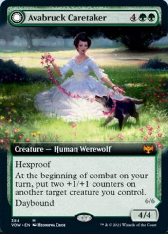 Guardián de Avabruck // Cazador de Hollowhenge (Arte Extendido) [Innistrad: Voto Carmesí]