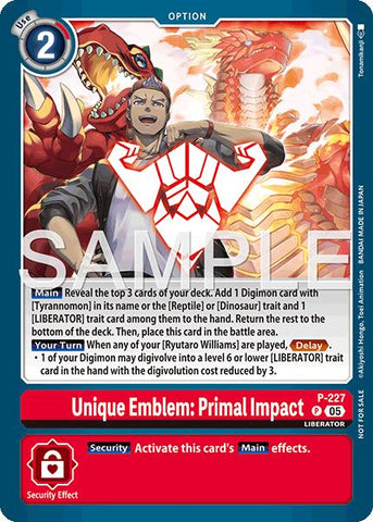 Emblema único: Impacto primario [P] (Topper de la caja Dawn of Liberator) [Cartas promocionales]