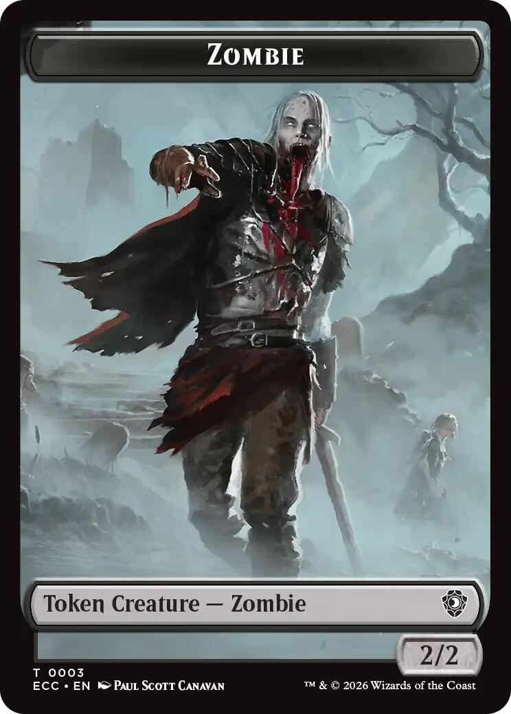 Jeton double face Zombie // Serpent [Jetons Éclipsés de Lorwyn]