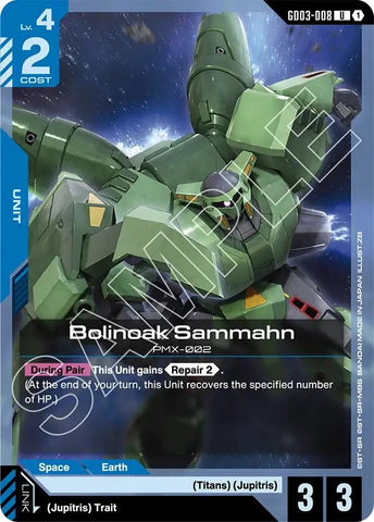 Image for Bolinoak Sammahn (GD03-008) (GD03) - Gundam Card Game