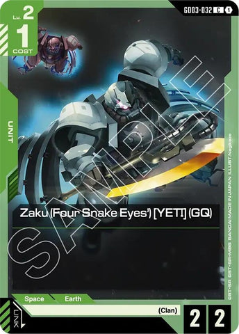 Image for Zaku (Four Snake Eyes') [YETI] (GQ) (GD03-032) (GD03) - Gundam Card Game