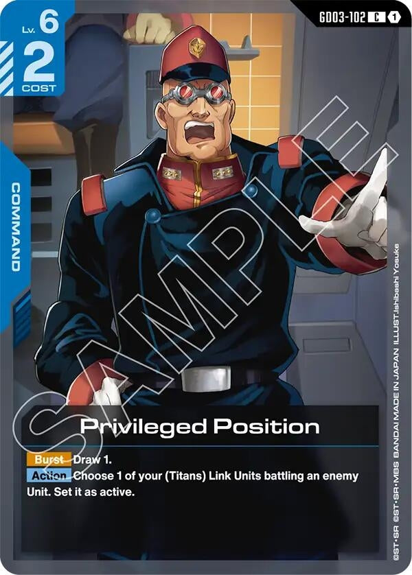 Image for Privileged Position (GD03-102) (GD03) - Gundam Card Game
