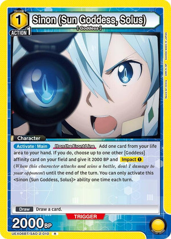 Image for Sinon (Sun Goddess, Solus) (UEX06BT/SAO-2-010) (UEX06BT) - Union Arena