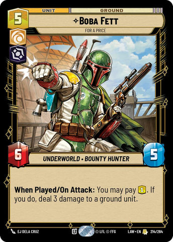 Boba Fett - Contre de l'argent (214/264) (214/264) [Une époque sans foi ni loi]