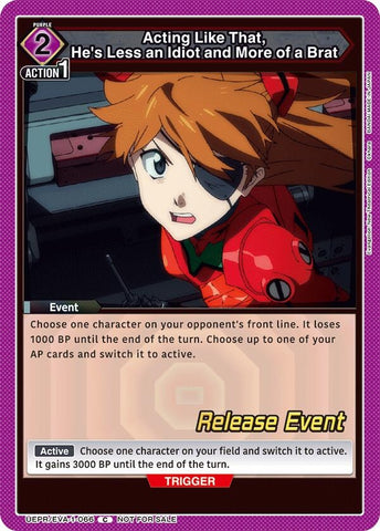 Image for Acting Like That, He's Less an Idiot and More of a Brat (UEPR/EVA-1-066) (UE15BT_RE) - Union Arena