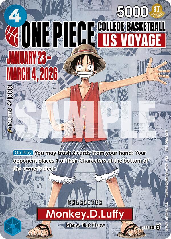 Monkey.D.Luffy (Parcours universitaire US de basketball) [Cartes promotionnelles One Piece]