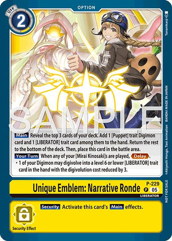 Emblema único: Narrative Ronde [P-229] (Topper de caja de Dawn of Liberator) [Cartas promocionales]