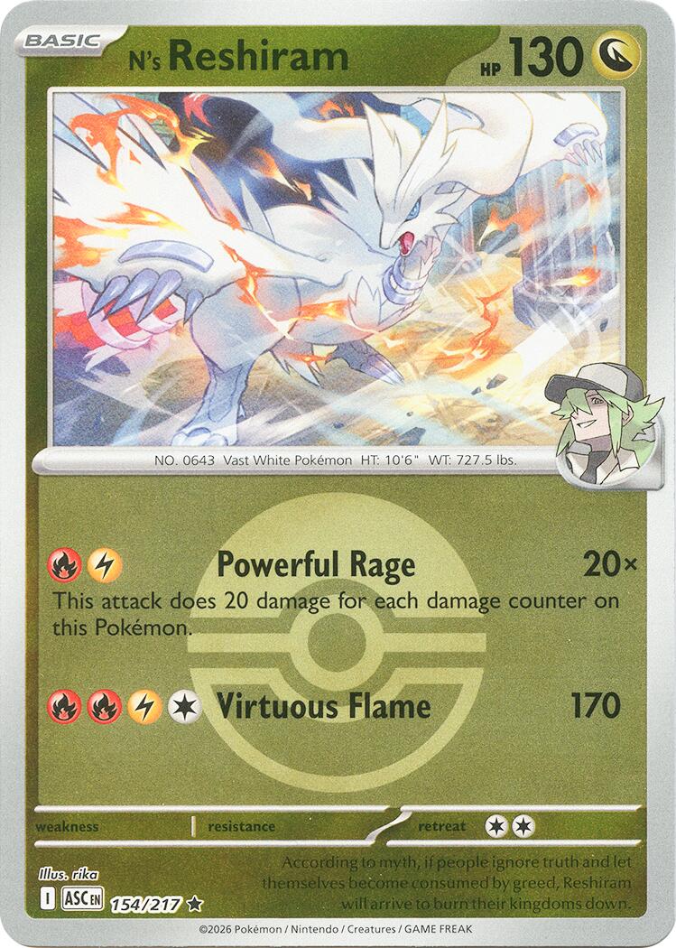 Reshiram de N (154/217) (Poké Ball) [Méga-Évolution : Héros Ascendants]