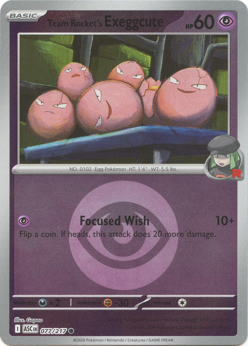 Exeggcute del Team Rocket (077/217) (Patrón de Símbolo de Energía) [Megaevolución: Héroes Ascendidos]