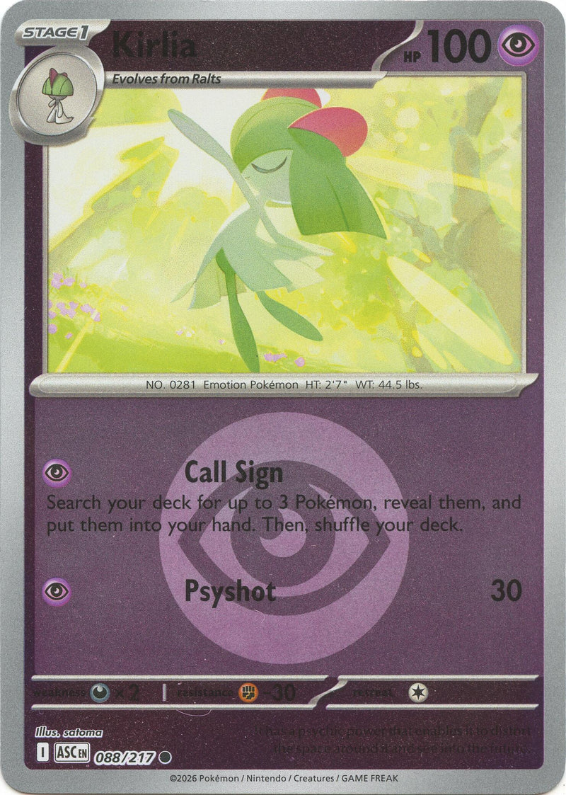 Kirlia (088/217) (Motif Symbole Énergie) [Méga-Évolution : Héros Ascendants]