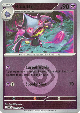 Banette (091/217) (Patrón de Símbolo de Energía) [Megaevolución: Héroes Ascendidos]