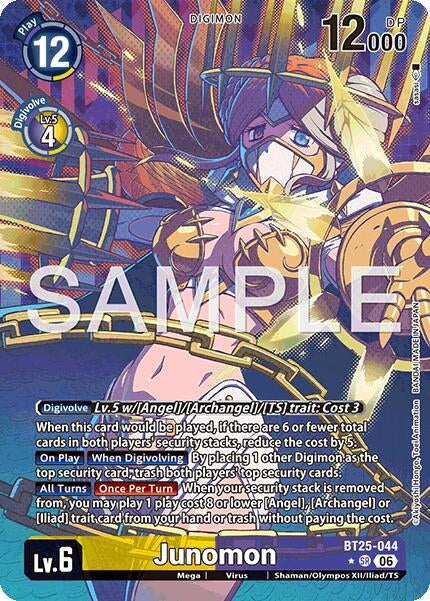 Image for Junomon (Alternate Art) (BT25-044 SR) (BT-25) - Digimon Card Game