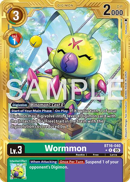 Wormmon [BT16-040] - BT16-040 (Cadre doré) [Advanced Booster Digimon Generation]