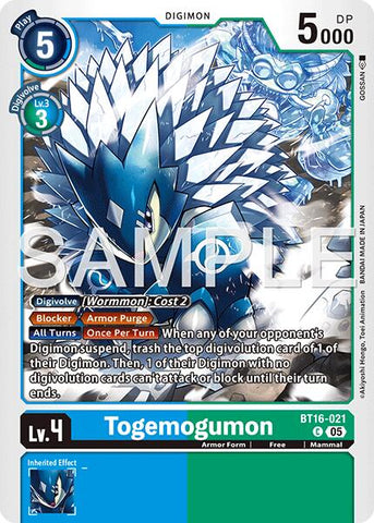 Togemogumon [BT16-021] (Reimpresión Foil) [Advanced Booster Digimon Generation]