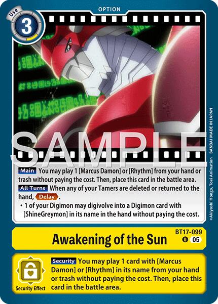 Despertar del Sol [BT17-099] (Reedición Foil) [Advanced Booster Digimon Generation]