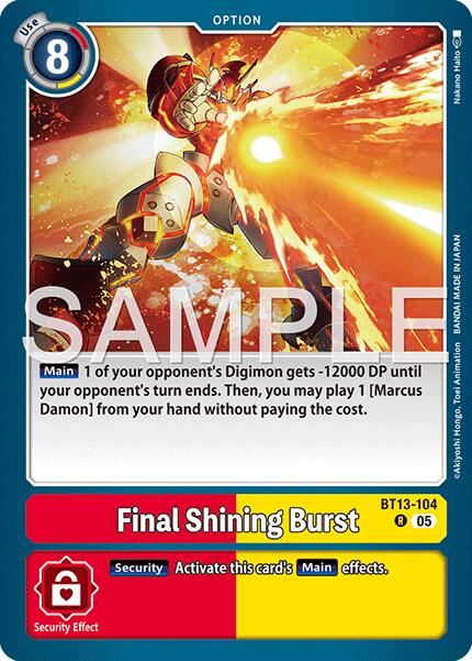 Ráfaga de Resplandor Final [BT13-104] (Reimpresión) [Sobres de Refuerzo Avanzados Digimon Generation]