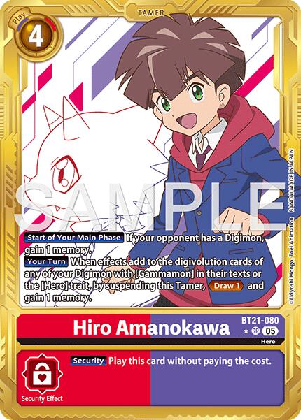 Hiro Amanokawa [BT21-080] (Borde Dorado) [Advanced Booster Digimon Generation]