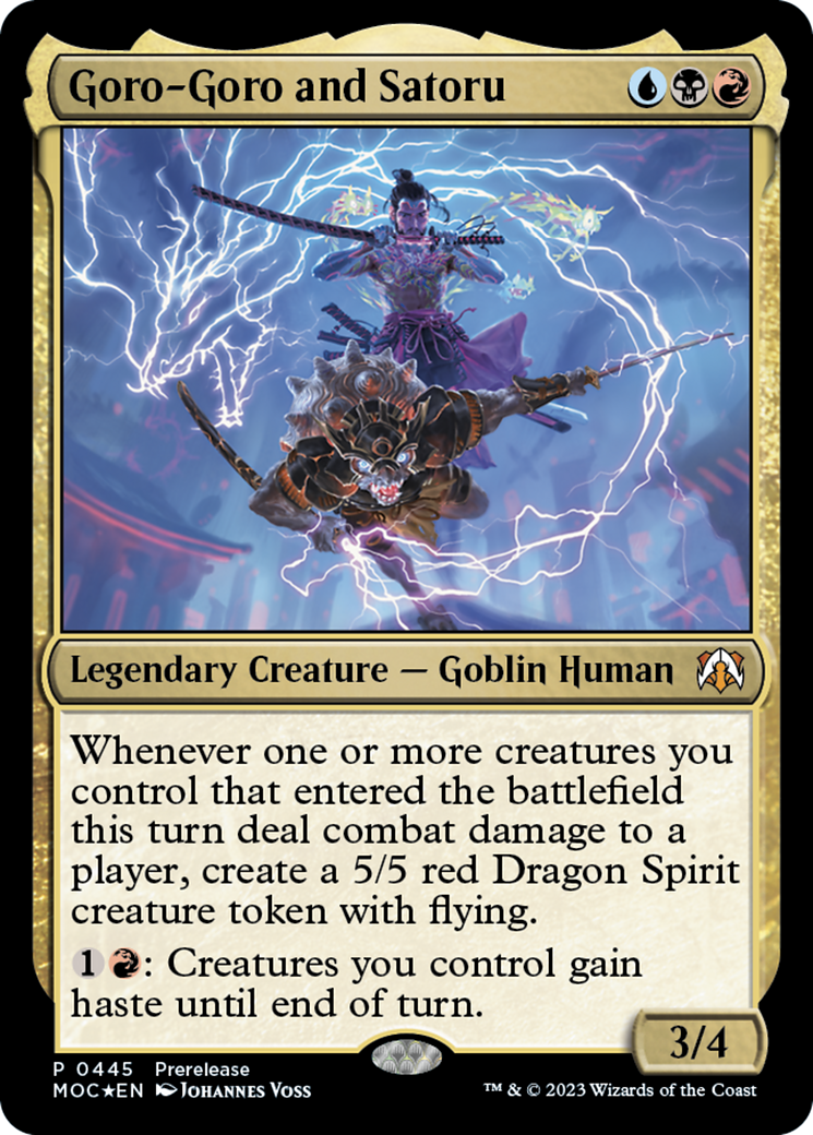 Goro-Goro y Satoru [Promos de prerelease de March of the Machine Commander]