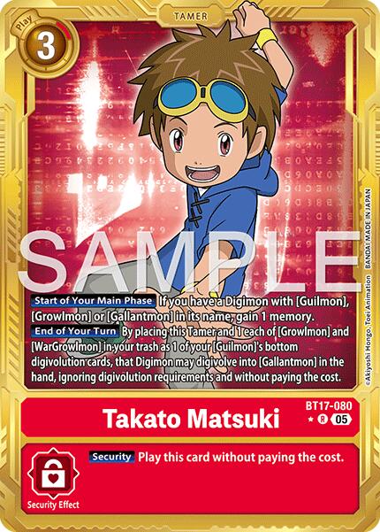 Takato Matsuki [BT17-080] (Bordure dorée) [Advanced Booster Digimon Generation]