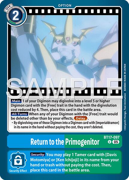 Retour au Primogéniteur [BT17-097] (Réédition brillante) [Digimon Generation - Booster Avancé]