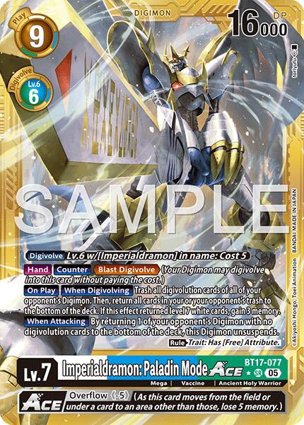 Imperialdramon: Paladin Mode ACE [BT17-077] (Cadre Or) [Advanced Booster Digimon Generation]