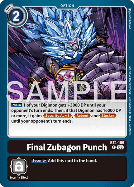 Coup de poing final de Zubagon [BT4-109] (Réédition brillante) [Digimon Generation - Booster avancé]
