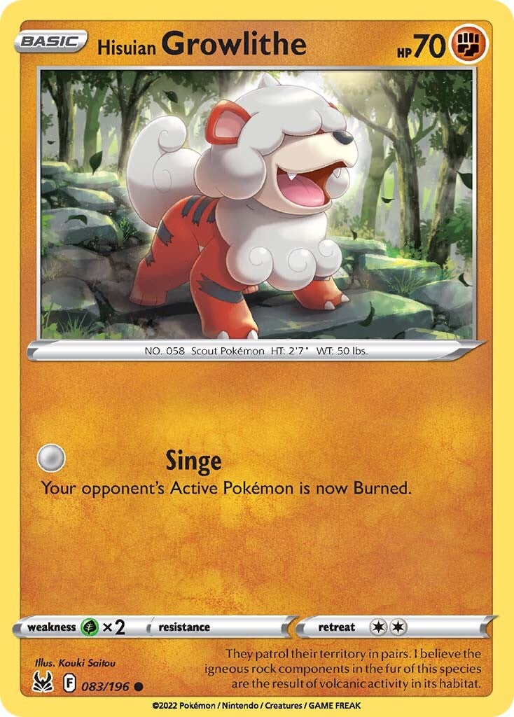 Growlithe de Hisui (083/196) [Espada y Escudo: Origen Perdido]