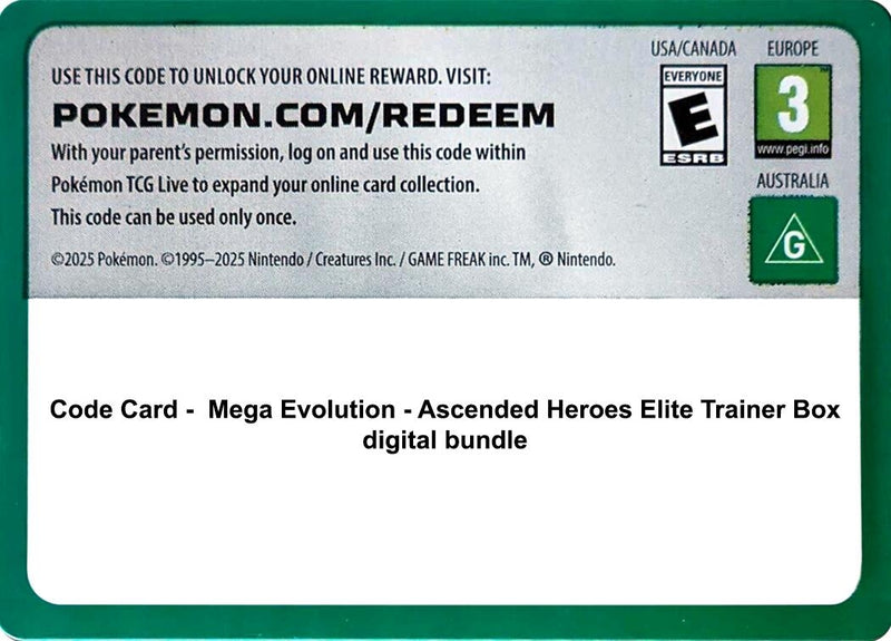 Image for Code Card - Ascended Heroes Elite Trainer Box digital bundle (ASC) - Pokemon