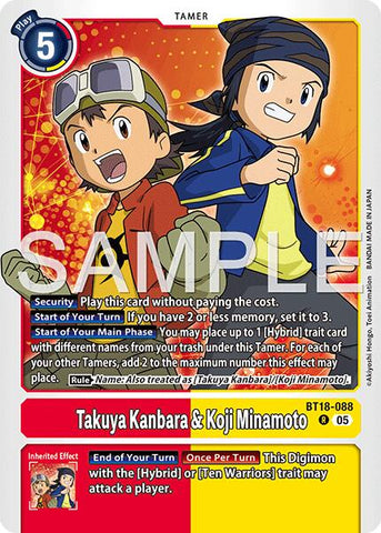 Takuya Kanbara & Koji Minamoto [BT18-088] (Réimpression) [Advanced Booster Digimon Generation]