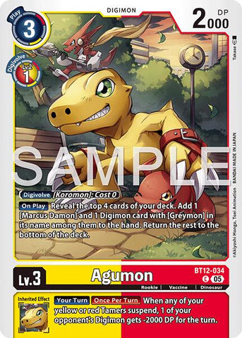 Agumon [BT12-034] - BT12-034 (Reedición) [Advanced Booster Digimon Generation]