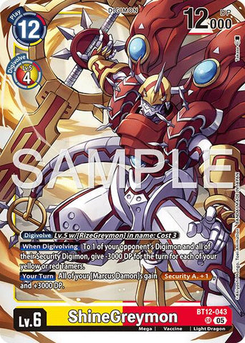 ShineGreymon [BT12-043] - BT12-043 (Reimpresión) [Advanced Booster Digimon Generation]